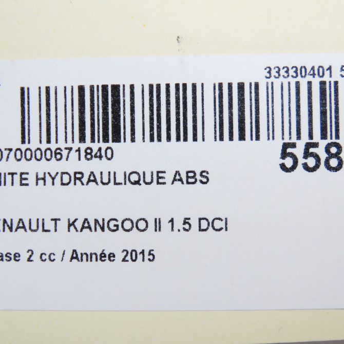 Unité hydraulique ABS occasion RENAULT KANGOO II Phase 2 01-2013->... 1.5 DCI 90ch 476609597R 6