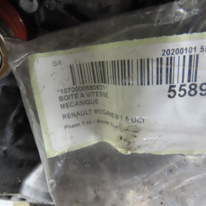 Boîte à vitesse mecanique occasion RENAULT MEGANE III Phase 1 11-2008->01-2012 1.5 DCI 105ch 8201184199 7