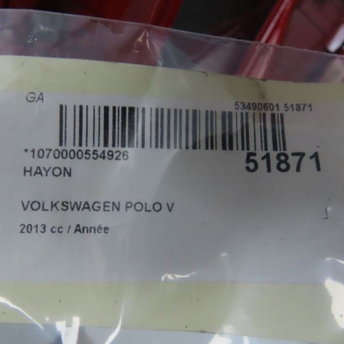 Hayon occasion VOLKSWAGEN POLO V Phase 2 02-2014->... 6R6827025C 4