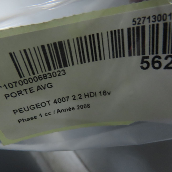 Porte avant gauche occasion PEUGEOT 4007 Phase 1 07-2007->03-2013 2.2 HDI 16v 9002FA 4