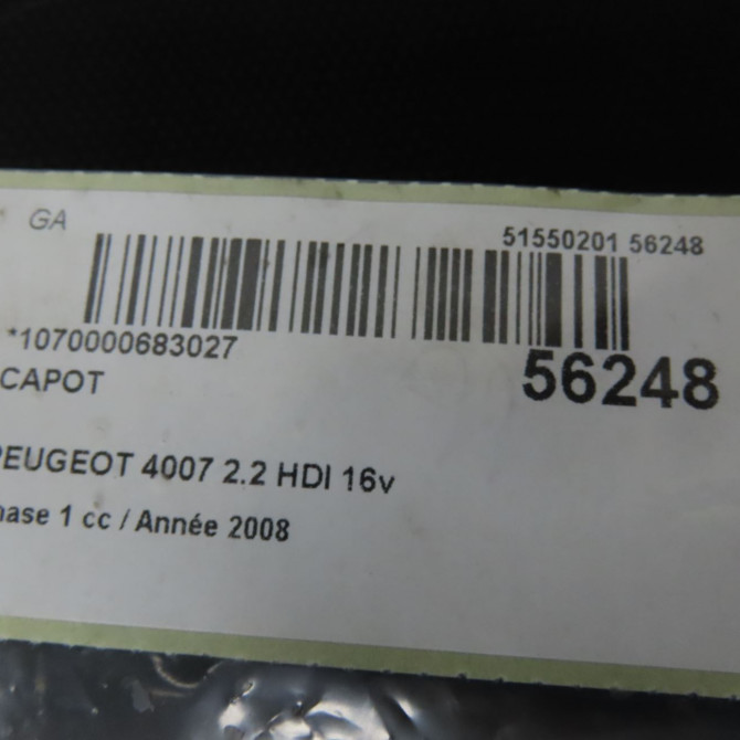 Capot occasion PEUGEOT 4007 Phase 1 07-2007->03-2013 2.2 HDI 16v 7901P4 4