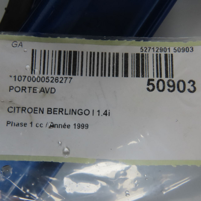 Porte avant droite occasion CITROEN BERLINGO I Phase 1 09-1996->11-2002 1.4i 9839318180 5