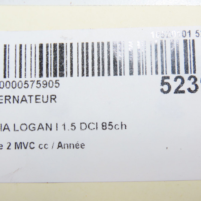Alternateur occasion DACIA LOGAN I Phase 2 MVC 10-2008->01-2013 1.5 DCI 85ch 231008017R 8