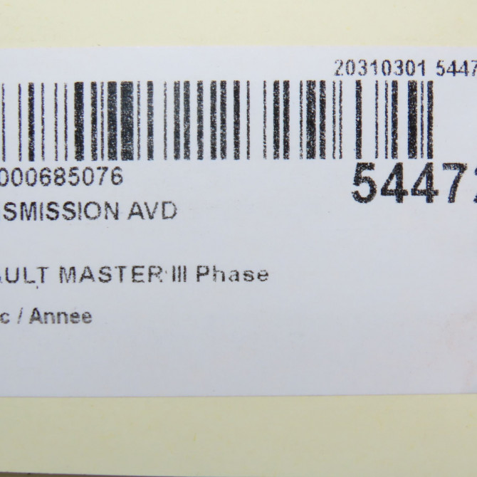 Transmission avant droite occasion RENAULT MASTER III 391006019R 6