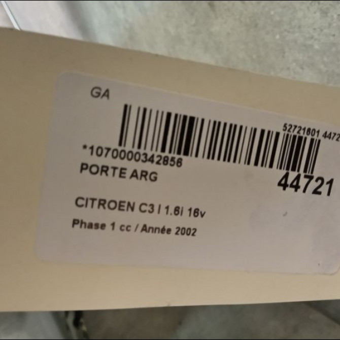 Porte arrière gauche occasion CITROEN C3 I Phase 1 04-2002->10-2005 1.6i 16v 9006K7 3