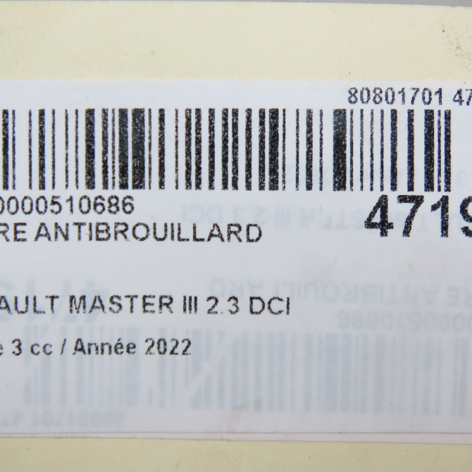 Phare antibrouillard avant droit occasion  261500097R 6