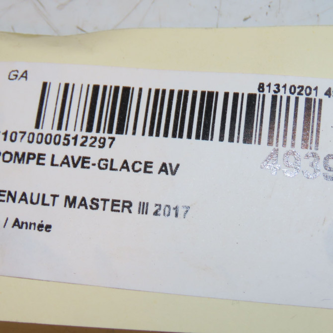 Pompe lave-glace avant occasion RENAULT MASTER III Phase 2 06-2014->... 2.3 DCI 145ch 286205987R 3