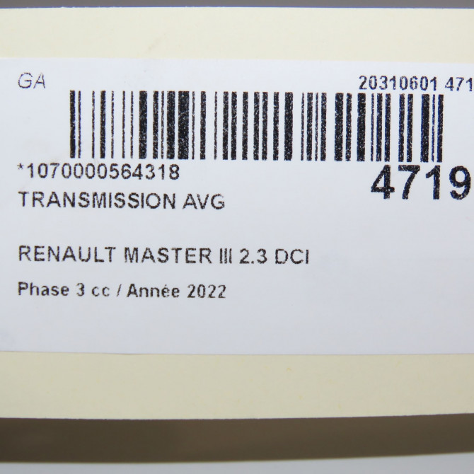 Transmission avant gauche occasion  391017007R 5