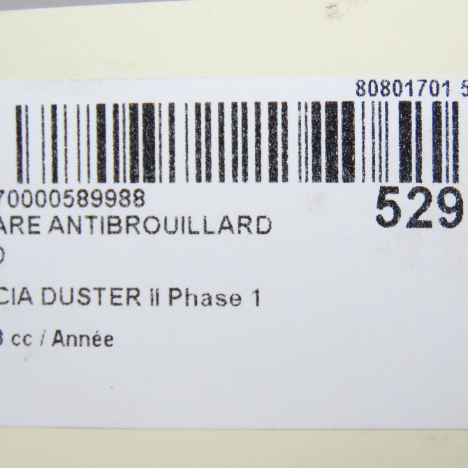 Phare antibrouillard avant droit occasion DACIA DUSTER II Phase 1 10-2017->... 261500097R 6