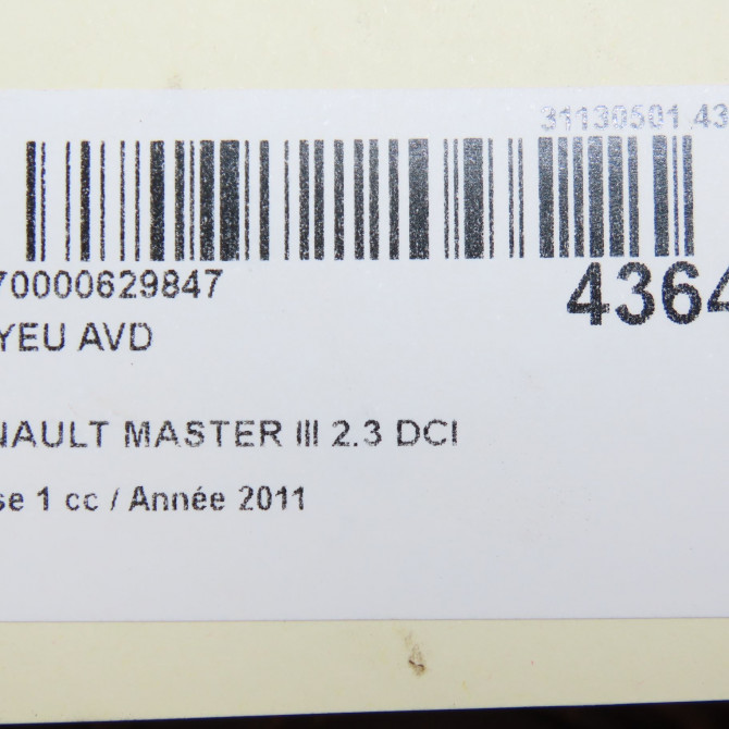 Moyeu avd occasion RENAULT MASTER III Phase 1 04-2010->... 2.3 DCI 125ch 402029333R 7