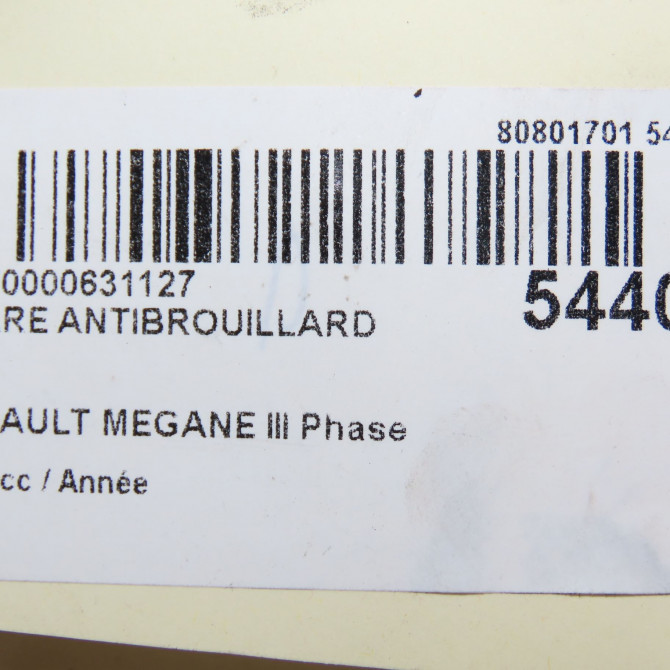 Phare antibrouillard avant droit occasion RENAULT MEGANE III Phase 2 01-2012->06-2014 261500097R 6