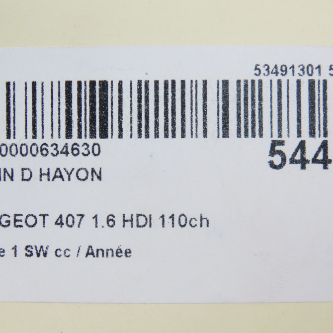 Verin droit hayon occasion PEUGEOT 407 phase 1 SW 07-2004->07-2008 1.6 HDI 110ch 8731J6 4