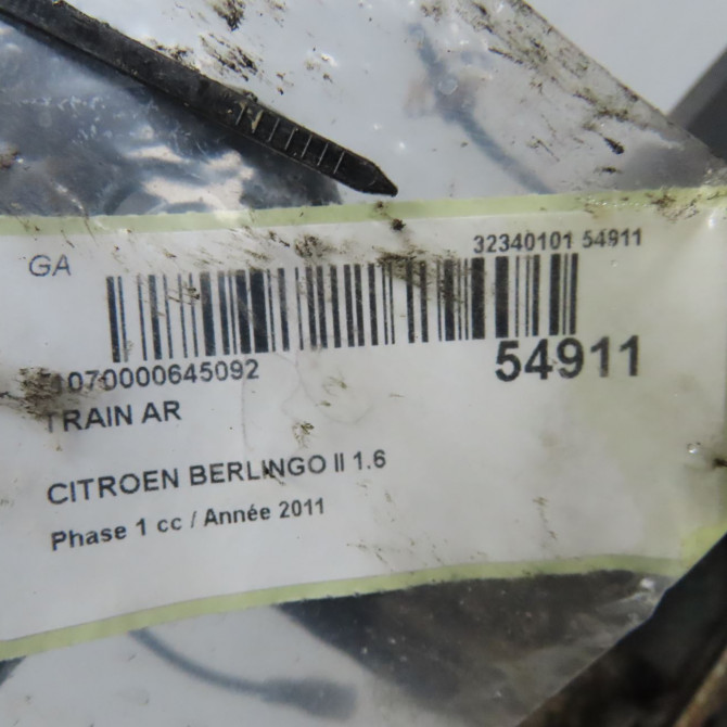 Train arrière occasion CITROEN BERLINGO II Phase 1 05-2008->01-2012 1.6 HDI 16v 75ch 5148T8 6