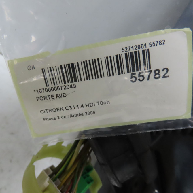 Porte avant droite occasion CITROEN C3 I Phase 2 10-2005->12-2010 1.4 HDi 70ch 9004Y7 6