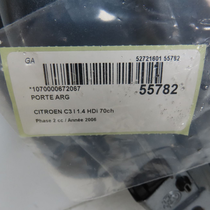 Porte arrière gauche occasion CITROEN C3 I Phase 2 10-2005->12-2010 1.4 HDi 70ch 9006K7 4