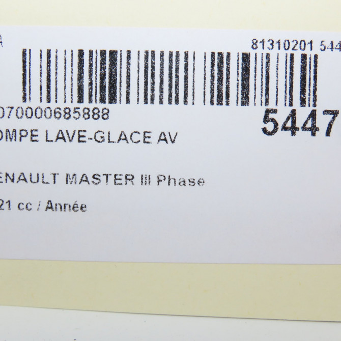 Pompe lave-glace avant occasion RENAULT MASTER III 286205987R 5