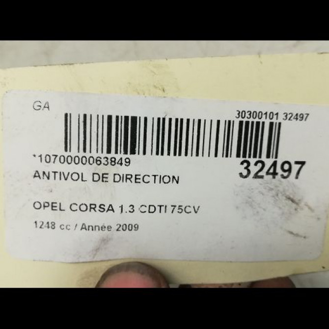 Antivol de direction occasion OPEL CORSA IV Phase 1 09-2006->12-2010 1.3 CDTI 75ch 93181728 6