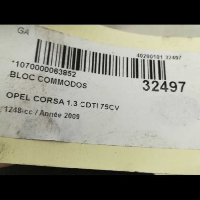 Bloc commodos occasion OPEL CORSA IV Phase 1 09-2006->12-2010 1.3 CDTI 75ch 6