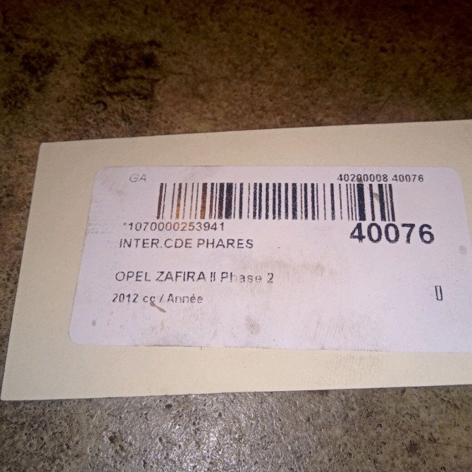 Interrupteur commande de phares occasion OPEL ZAFIRA II Phase 2 01-2008->12-2014 93185579 3