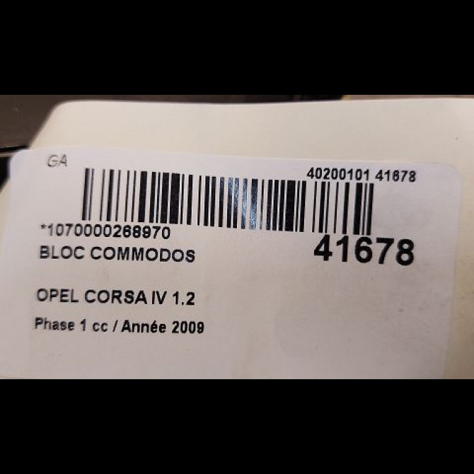 Bloc commodos occasion OPEL CORSA IV Phase 1 09-2006->12-2010 1.2 TWINPORT 80ch 5
