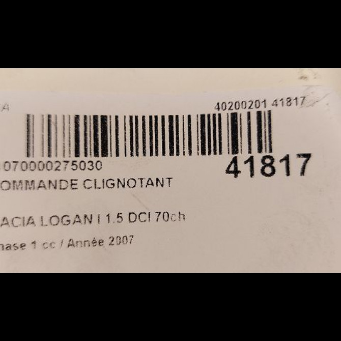 Commande clignotant occasion DACIA LOGAN I Phase 1 06-2005->06-2008 1.5 DCI 70ch 6001548108 3