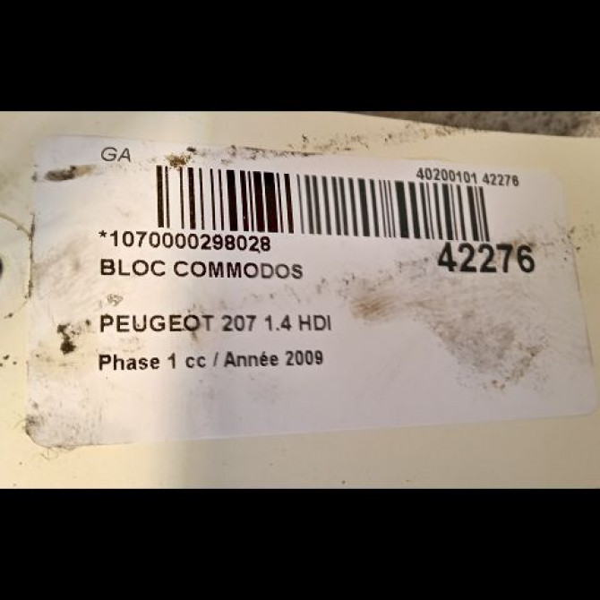 Bloc commodos occasion PEUGEOT 207 Phase 1 04-2006->06-2013 1.4 HDI 6242YW 3