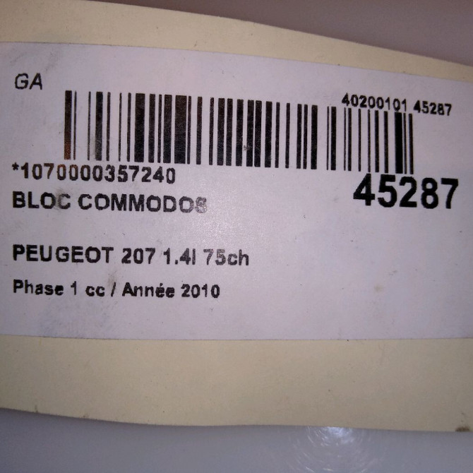 Bloc commodos occasion PEUGEOT 207 Phase 1 04-2006->06-2013 1.4i 75ch 6242YW 4