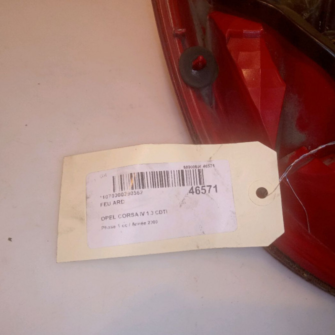 Feu arrière droit occasion OPEL CORSA IV Phase 1 09-2006->12-2010 1.3 CDTI 75ch 93189091 4