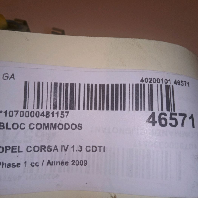 Bloc commodos occasion OPEL CORSA IV Phase 1 09-2006->12-2010 1.3 CDTI 75ch 5