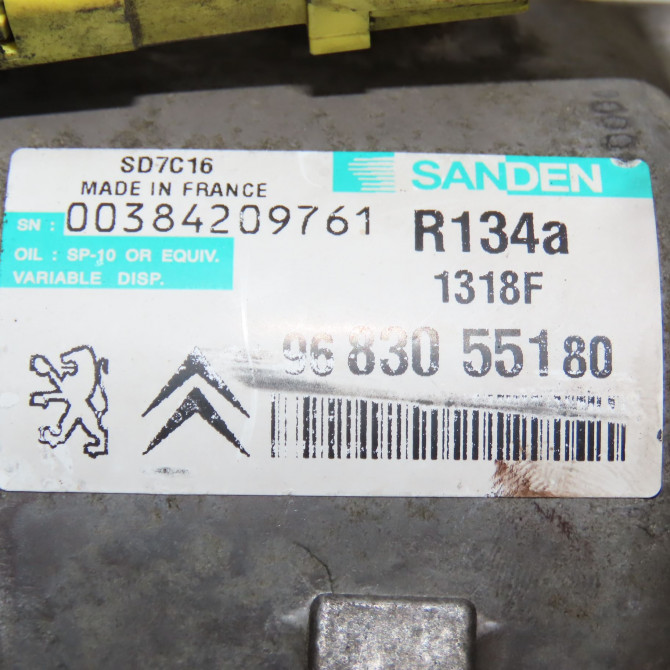 Compresseur air conditionne occasion PEUGEOT 407 Phase 1 04-1995->04-1999 2.0 HDI 136ch 9800840380 7