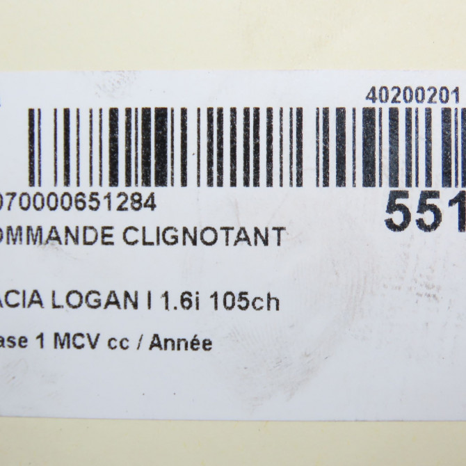 Commande clignotant occasion DACIA LOGAN I Phase 1 04-1995->04-1999 1.6i 105ch 6001548108 6