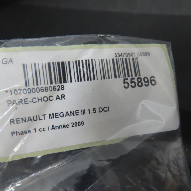 Pare-choc arrière occasion RENAULT MEGANE III Phase 1 11-2008->01-2012 1.5 DCI 105ch 850B20017R 7