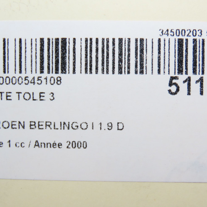 Jante tole occasion CITROEN BERLINGO I Phase 1 09-1996->11-2002 1.9 D 5401K7 4