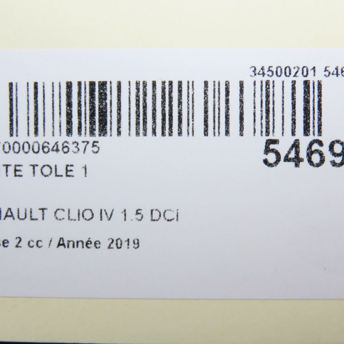 Jante tole occasion RENAULT CLIO IV Phase 2 08-2016->... 1.5 DCI 90ch 403006005R 6