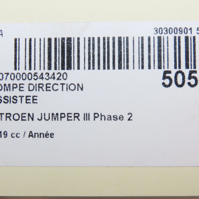 Pompe direction assistee occasion CITROEN JUMPER III Phase 2 06-2014->... 9805820980 7