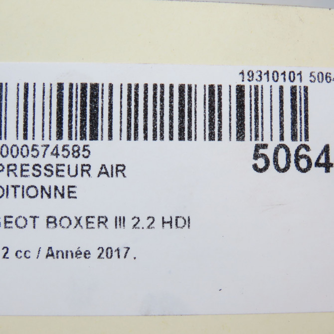 Compresseur air conditionne occasion PEUGEOT BOXER III Phase 1 04-1995->04-1999 2.2 HDI 130ch 9819711380 7