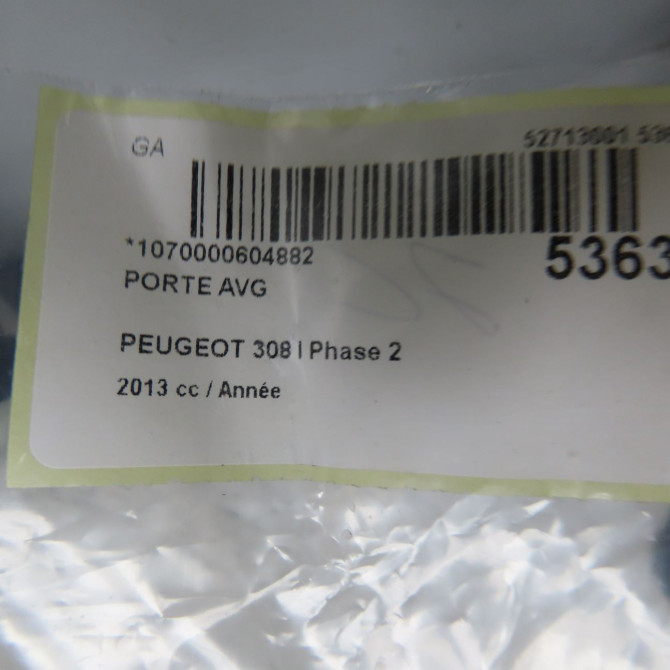 Porte avant gauche occasion PEUGEOT 308 I Phase 2 04-2011->11-2013 9002AW 5
