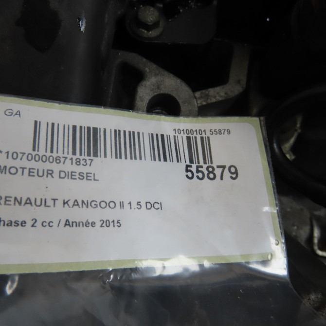 Moteur diesel occasion RENAULT KANGOO II Phase 2 01-2013->... 1.5 DCI 90ch 8201535497 7