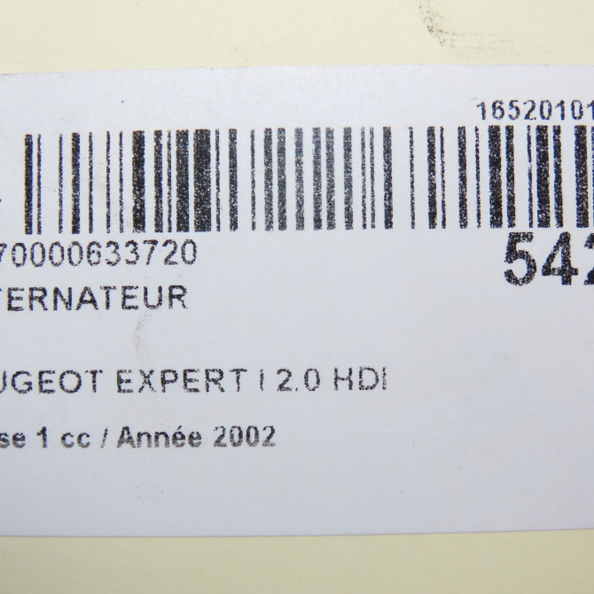 Alternateur occasion PEUGEOT EXPERT I Phase 1 10-1995->12-2003 2.0 HDI 95ch 57052D 7