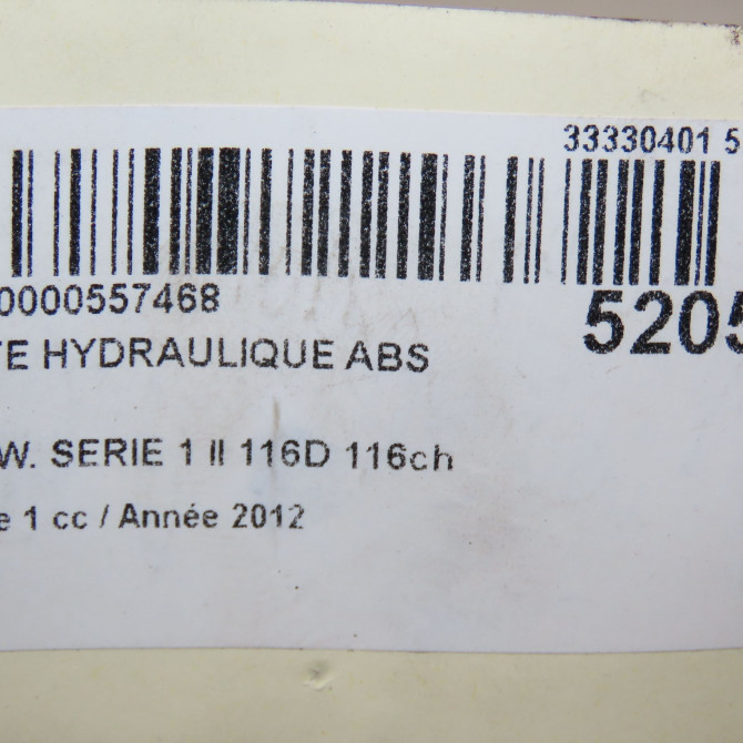 Unité hydraulique ABS occasion B.M.W. SERIE 1 II Phase 1 08-2011->06-2015 116D 116ch 34516875562 6