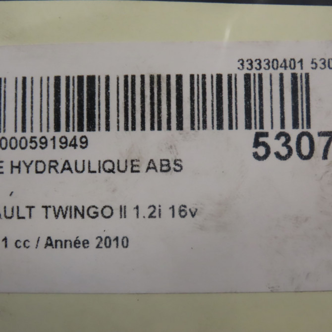 Unité hydraulique ABS occasion RENAULT TWINGO II Phase 1 06-2007->11-2011 1.2i 16v 75ch 8201044236 6