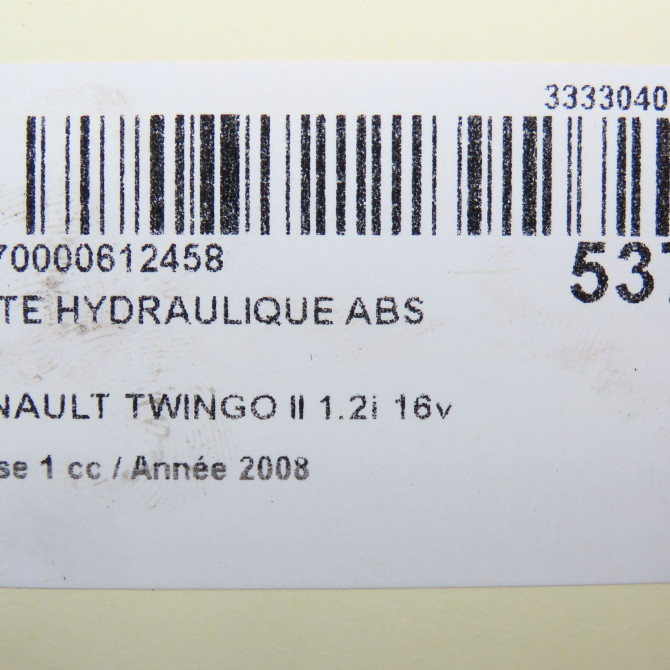 Unité hydraulique ABS occasion RENAULT TWINGO II Phase 1 06-2007->11-2011 1.2i 16v 75ch 8201044236 8