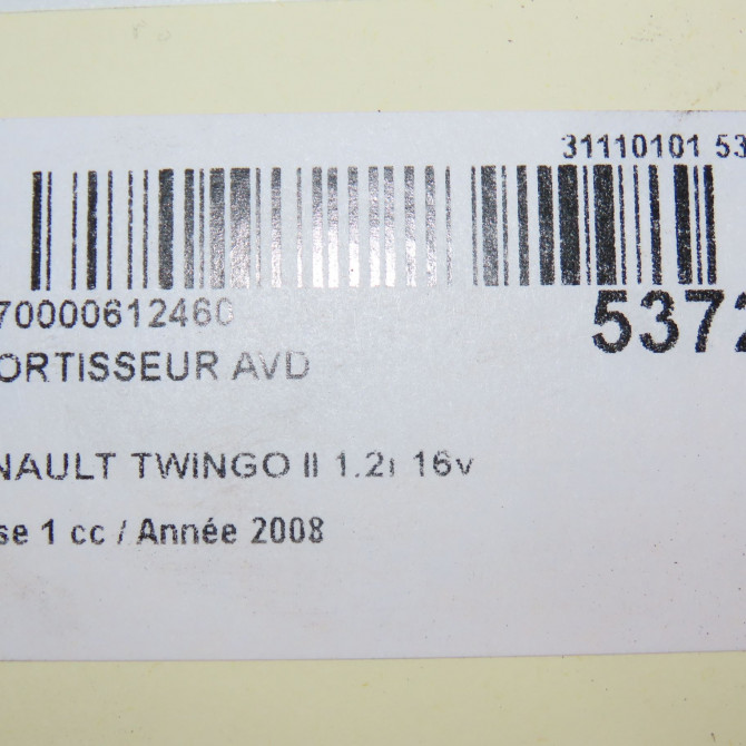 Amortisseur avant droit occasion RENAULT TWINGO II Phase 1 06-2007->11-2011 1.2i 16v 75ch 8200367895 6