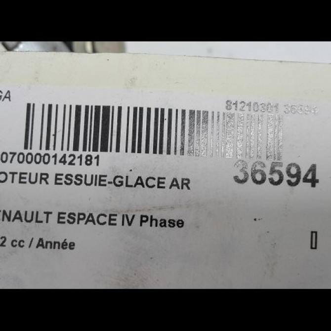 Moteur essuie-glace arrière occasion RENAULT ESPACE IV Phase 1 09-2002->03-2006 8200031083 3