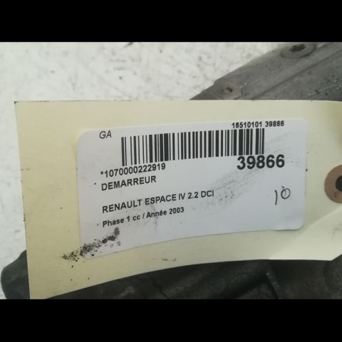 Démarreur occasion RENAULT ESPACE IV Phase 1 09-2002->03-2006 2.2 DCI 150ch 8200634604 3