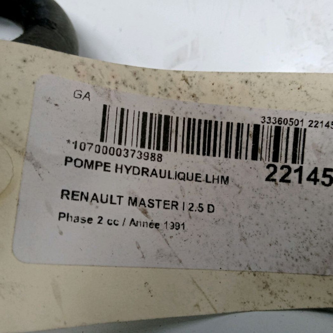 Pompe hydraulique lhm occasion RENAULT MASTER I Phase 2 09-1994->09-1997 2.5 D 75ch 3