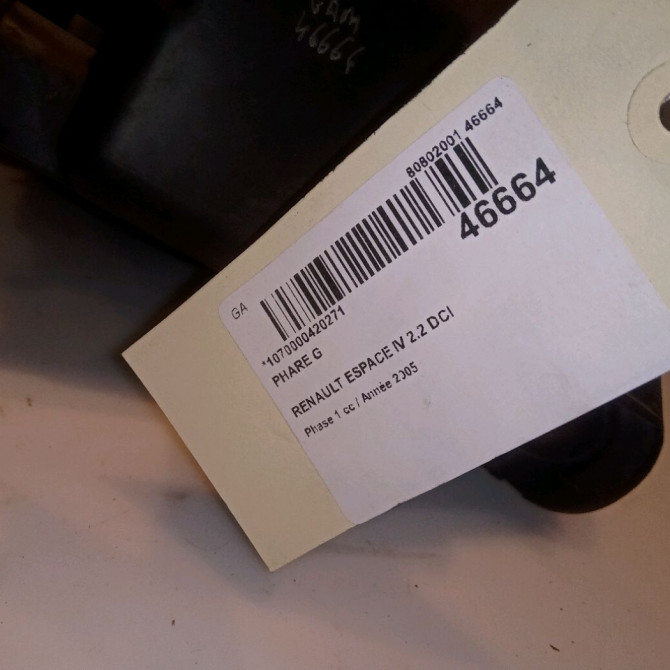 Phare gauche occasion RENAULT ESPACE IV Phase 1 09-2002->03-2006 2.2 DCI 7701053979 4