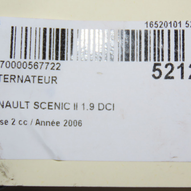 Alternateur occasion RENAULT SCENIC II Phase 2 09-2006->04-2009 1.9 DCI 130ch 8200667617 6
