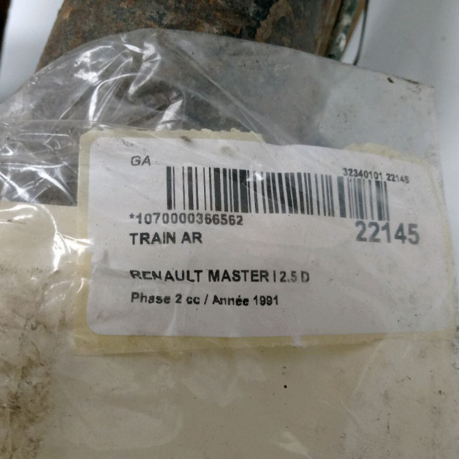 Train arrière occasion RENAULT MASTER I Phase 2 09-1994->09-1997 2.5 D 75ch 3