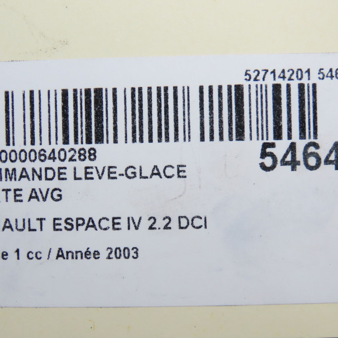 Commande lève-glace porte avant gauche occasion RENAULT ESPACE IV Phase 1 09-2002->03-2006 2.2 DCI 150ch 8200315044 6